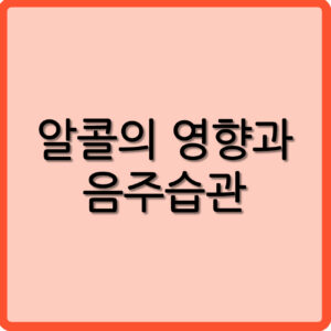 알콜의 영향과 음주습관